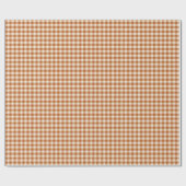 Herbst verbranntes Orange Gingham-Muster Herbst Pl Geschenkpapier (Flach)