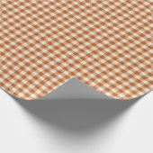 Herbst verbranntes Orange Gingham-Muster Herbst Pl Geschenkpapier (Ecke)