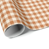 Herbst verbranntes Orange Gingham-Muster Herbst Pl Geschenkpapier (Rolleneckpunkt)