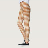 Herbst verbranntes Orange Gingham-Muster Herbst Pl Leggings (Links)
