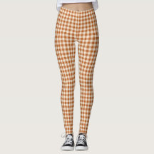 Herbst verbranntes Orange Gingham-Muster Herbst Pl