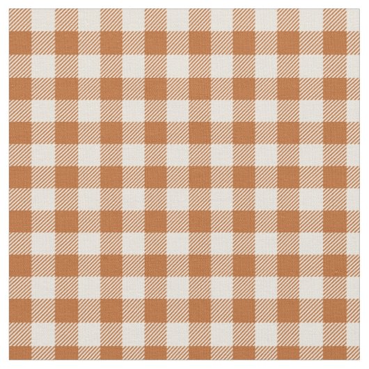 Herbst verbranntes Orange Gingham-Muster Herbst Pl Stoff (Nahaufnahme)
