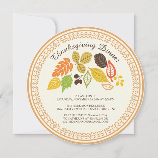 Herbst Verlass Herbst Erntedank Abendessen Einladu Einladung (Vorderseite)