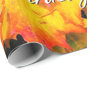 Herbst verlässt 7 glückliches geschenkpapier