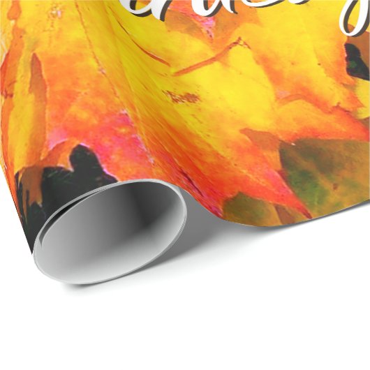 Herbst verlässt 7 glückliches geschenkpapier (Rolleneckpunkt)