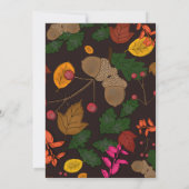 Herbst verlässt Acorns Berries Friendsgiving Dinne Einladung (Rückseite)