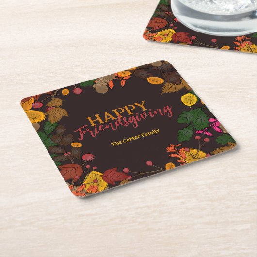 Herbst verlässt Acorns Berries Friendsgiving Dinne Rechteckiger Pappuntersetzer (angewinkelt)