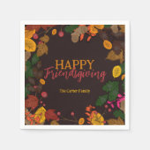 Herbst verlässt Acorns Berries Friendsgiving Dinne Serviette (Vorderseite)