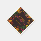 Herbst verlässt Acorns Berries Friendsgiving Dinne Serviette (Ecke)