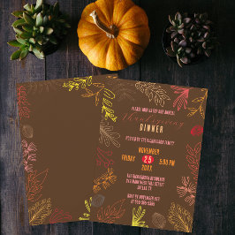 Herbst verlässt Branchen und Berries Erntedank Einladung