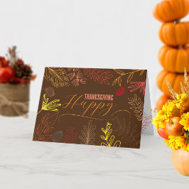 Herbst verlässt Branchen und Berries Erntedank Karte
