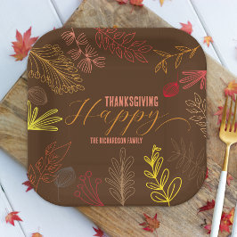Herbst verlässt Branchen und Berries Erntedank Pappteller