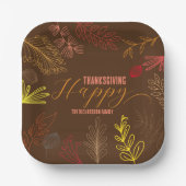 Herbst verlässt Branchen und Berries Erntedank Pappteller (Vorderseite)