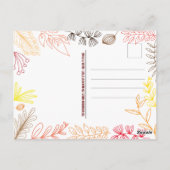 Herbst verlässt Branchen und Berries Erntedank Postkarte (Rückseite)