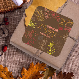 Herbst verlässt Branchen und Berries Erntedank Quadratischer Aufkleber