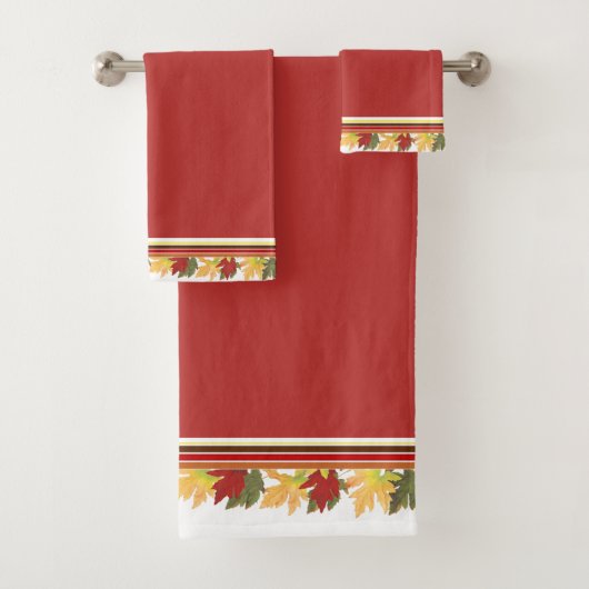 Herbst verlässt das Set des Badehandtuches (Insitu)