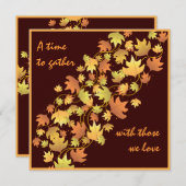 Herbst verlässt Erntedank-Abendessen-Einladung Einladung (Vorne/Hinten)