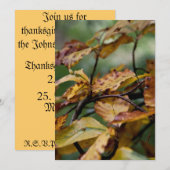 Herbst verlässt Erntedank Einladung (Vorne/Hinten)