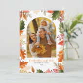 Herbst verlässt Erntedank Foto Grußkarte Dankeskarte (Stehend Vorderseite)