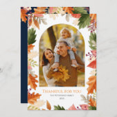 Herbst verlässt Erntedank Foto Grußkarte Dankeskarte (Vorne/Hinten)
