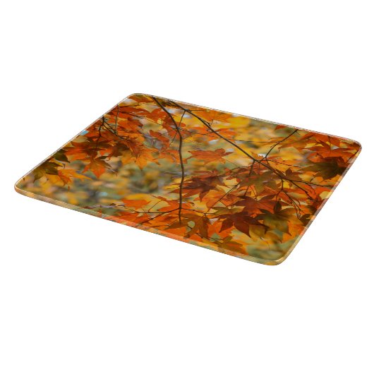 Herbst verlässt Fall-Laub-Orangen-Natur Schneidebrett (Ecke)