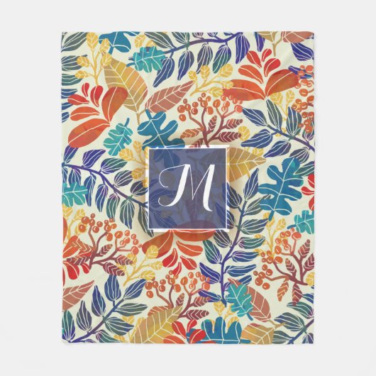 Herbst verlässt fein Blumenhintergrund Fleecedecke (Vorderseite)