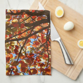 Herbst verlässt Fireworks Geschirrtuch (Viertel Falte)