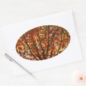 Herbst verlässt Fireworks Ovaler Aufkleber (Umschlag)