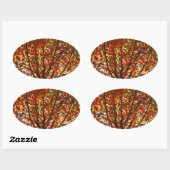 Herbst verlässt Fireworks Ovaler Aufkleber (Blatt)