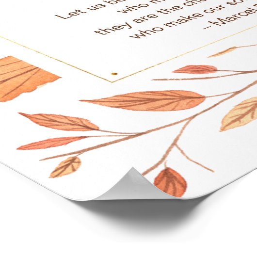 Herbst verlässt freundschaftlichen Erntedank Poster (Ecke)