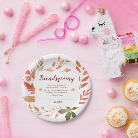 Herbst verlässt friendsgiving-Erntedank-Party Pappteller (Party)