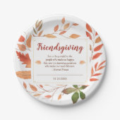 Herbst verlässt friendsgiving-Erntedank-Party Pappteller (Vorderseite)