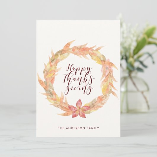 Herbst verlässt glückliche Erntekarte Einladung (Stehend Vorderseite)