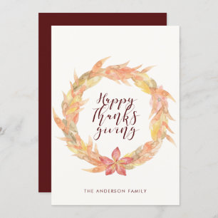 Herbst verlässt glückliche Erntekarte Einladung