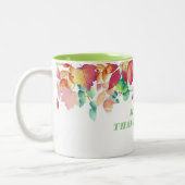 Herbst verlässt glücklichen Erntedank Zweifarbige Tasse (Links)