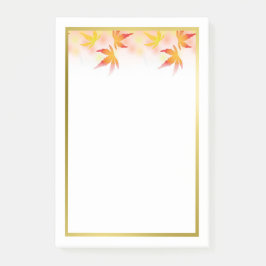 Herbst verlässt Goldgrenze | Fall Saasonal Notepad Post-it Klebezettel