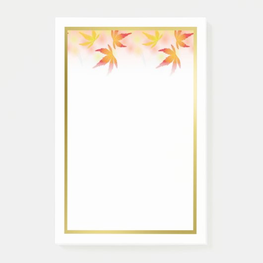 Herbst verlässt Goldgrenze | Fall Saasonal Notepad Post-it Klebezettel (Vorderseite)