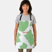 Herbst verlässt grüner weißer Herbst Erntedankname Schürze (Insitu)