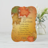 Herbst verlässt Hochzeit im Herbst Einladung (Stehend Vorderseite)