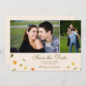 Herbst verlässt Hochzeit speichern das Datum 2 Fot Save The Date (Vorne/Hinten)