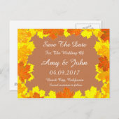 Herbst verlässt Hochzeit speichern das Datum Herbs Ankündigungspostkarte (Vorne/Hinten)