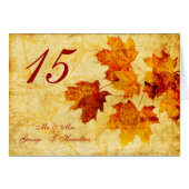 Herbst verlässt Hochzeitstisch Sitzkarte (Vorderseite (Horizontal))