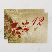 Herbst verlässt Hochzeitstisch Sitzkarte Postkarte (Vorne/Hinten)