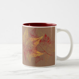 Herbst verlässt Kaffee-Tasse Zweifarbige Tasse