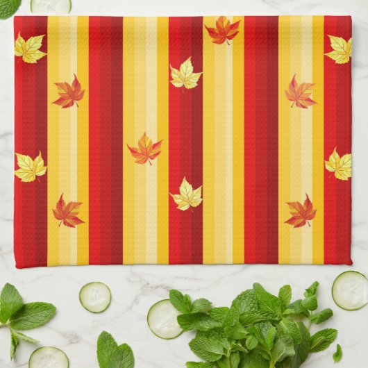 Herbst verlässt Küchentücher (Gefaltet)