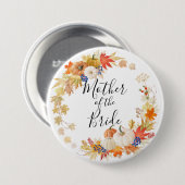 Herbst verlässt Kürbis-Mutter der Braut Button (Vorne & Hinten)