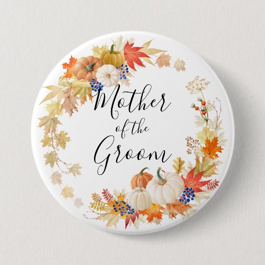 Herbst verlässt Kürbis-Mutter des Bräutigams Button (Vorderseite)