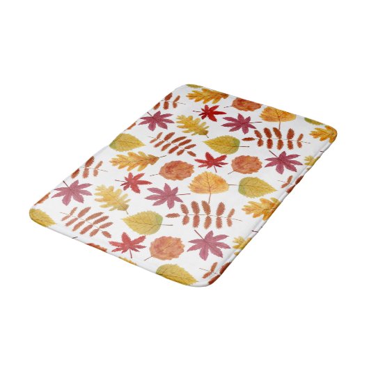 Herbst verlässt Muster Badematte (Schrägansicht)