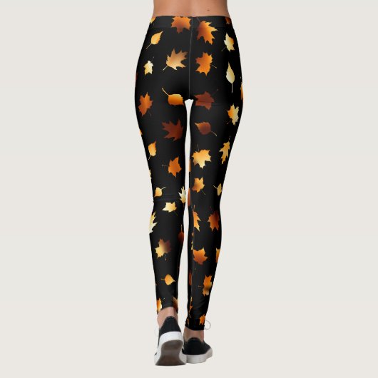 Herbst verlässt Muster Leggings (Rückseite)