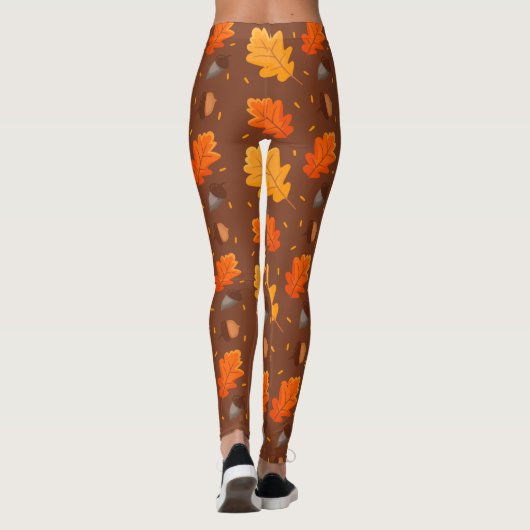 Herbst verlässt Muster Leggings (Rückseite)